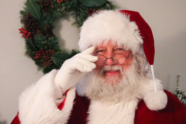 John Wenstrup, longtime Eargo customer, dressed as Santa Claus