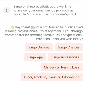 Eargo chatbot HearingHelper